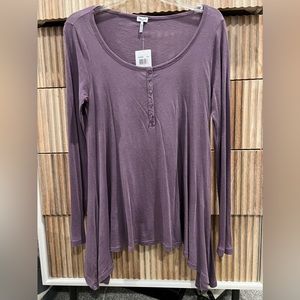 Splendid Purple Long Sleeve Tunic Top - Size Large